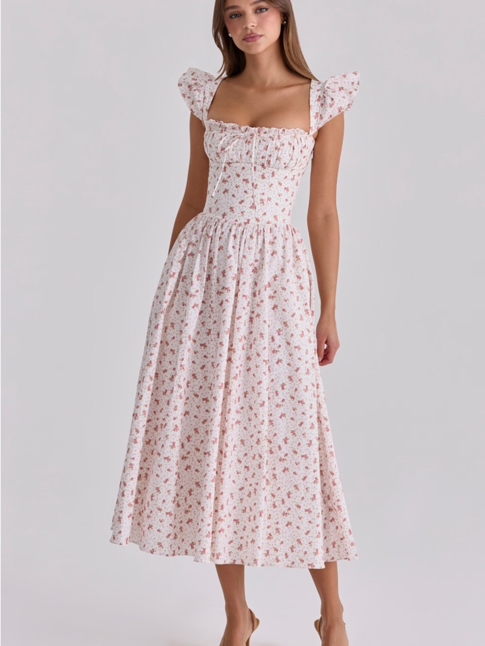 House of CB Midi Dress Pink Floral